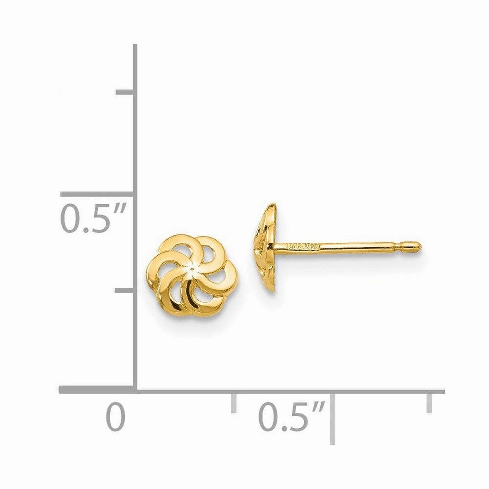 14k Polished Flower Post Earrings