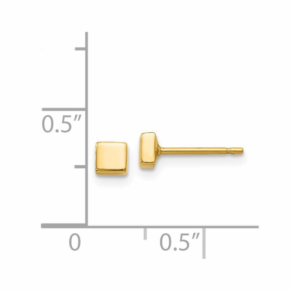 14k Polished Square Post Ear