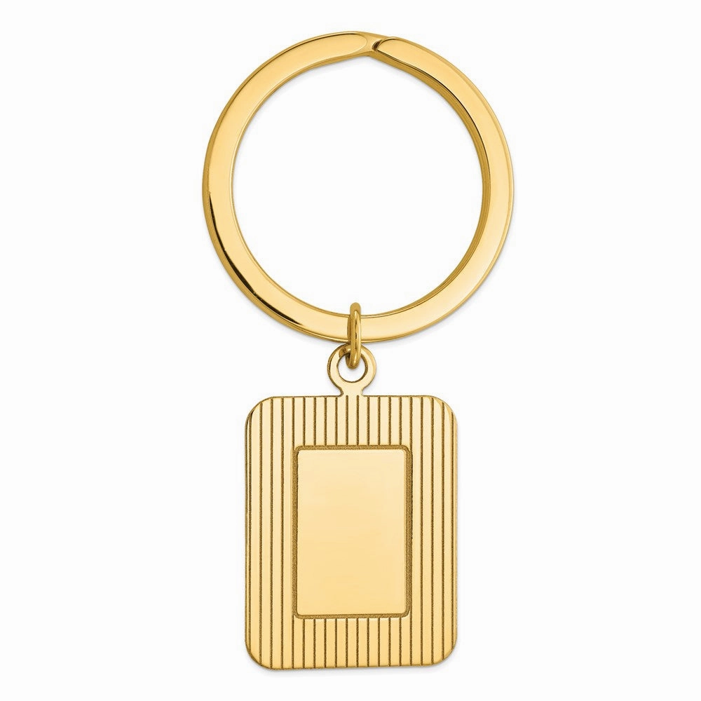 14k Rectangle Disc Key Ring