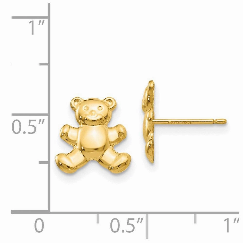 14k Teddy Bear Post Earrings
