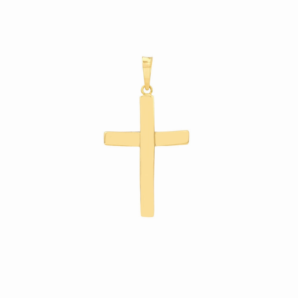 14k Two-Tone Reversible Cross Pendant (Chain Sold Separately)