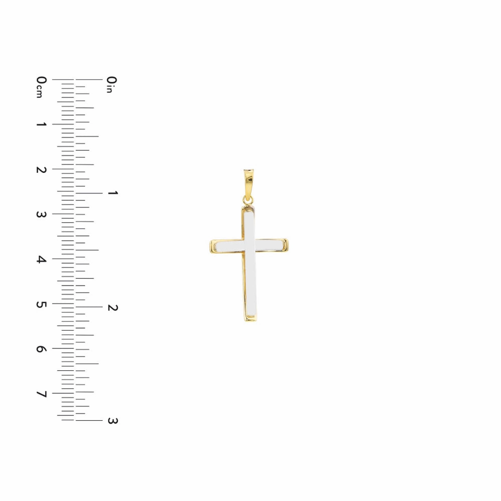 14k Two-Tone Reversible Cross Pendant (Chain Sold Separately)