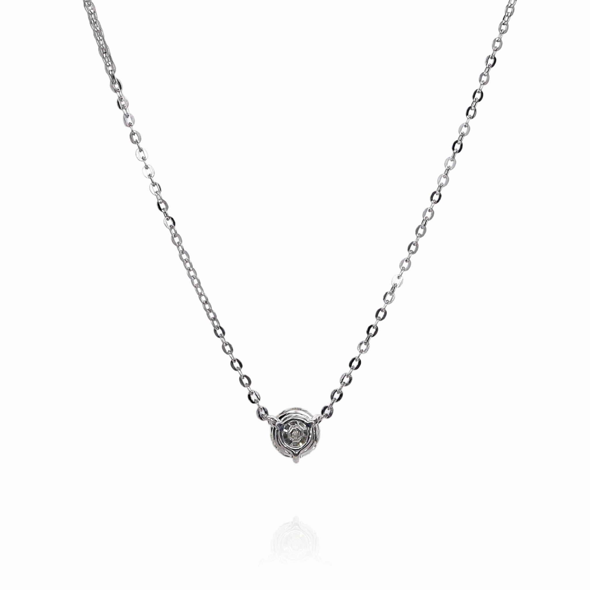 14k White Gold 1.15ct Diamond Solitaire Pendant Necklace