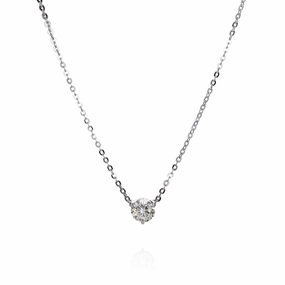 14k White Gold 1.15ct Diamond Solitaire Pendant Necklace