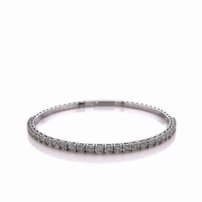 14k White Gold 3.27ct Diamond Bangle Bracelet