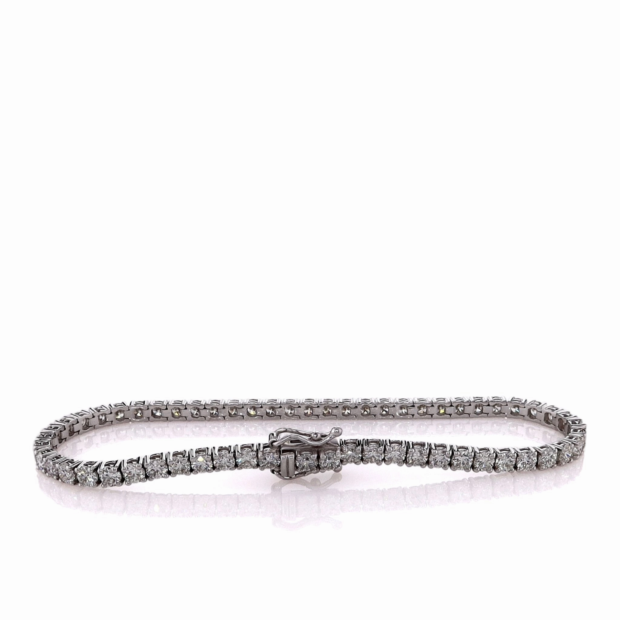 14k White Gold 4.92ct Diamond Tennis Bracelet