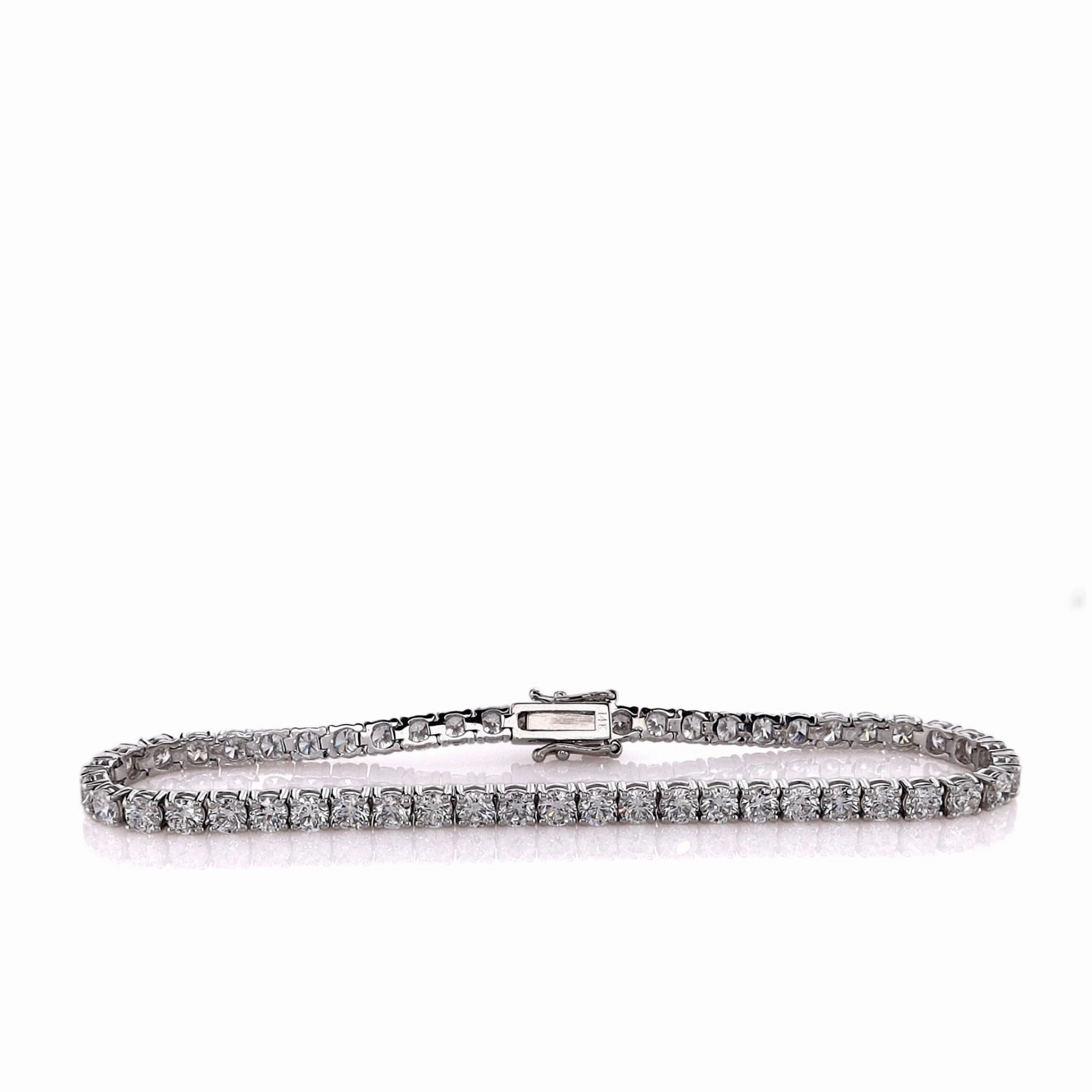 14k White Gold 6.35ct Diamond Tennis Bracelet