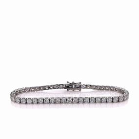 14k White Gold 7.10ct Diamond Tennis Bracelet