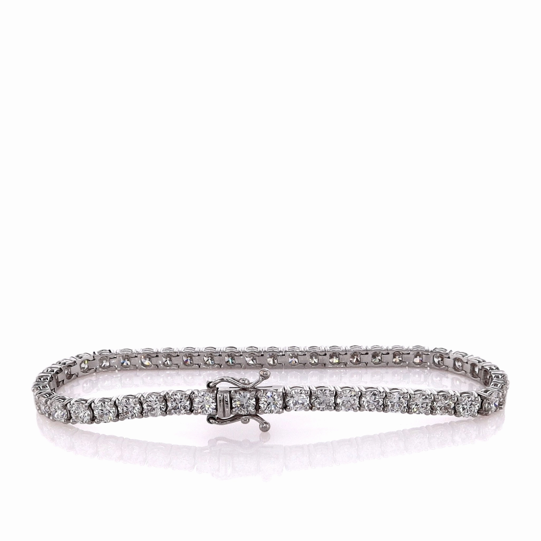 14k White Gold 7.72ct Diamond Tennis Bracelet