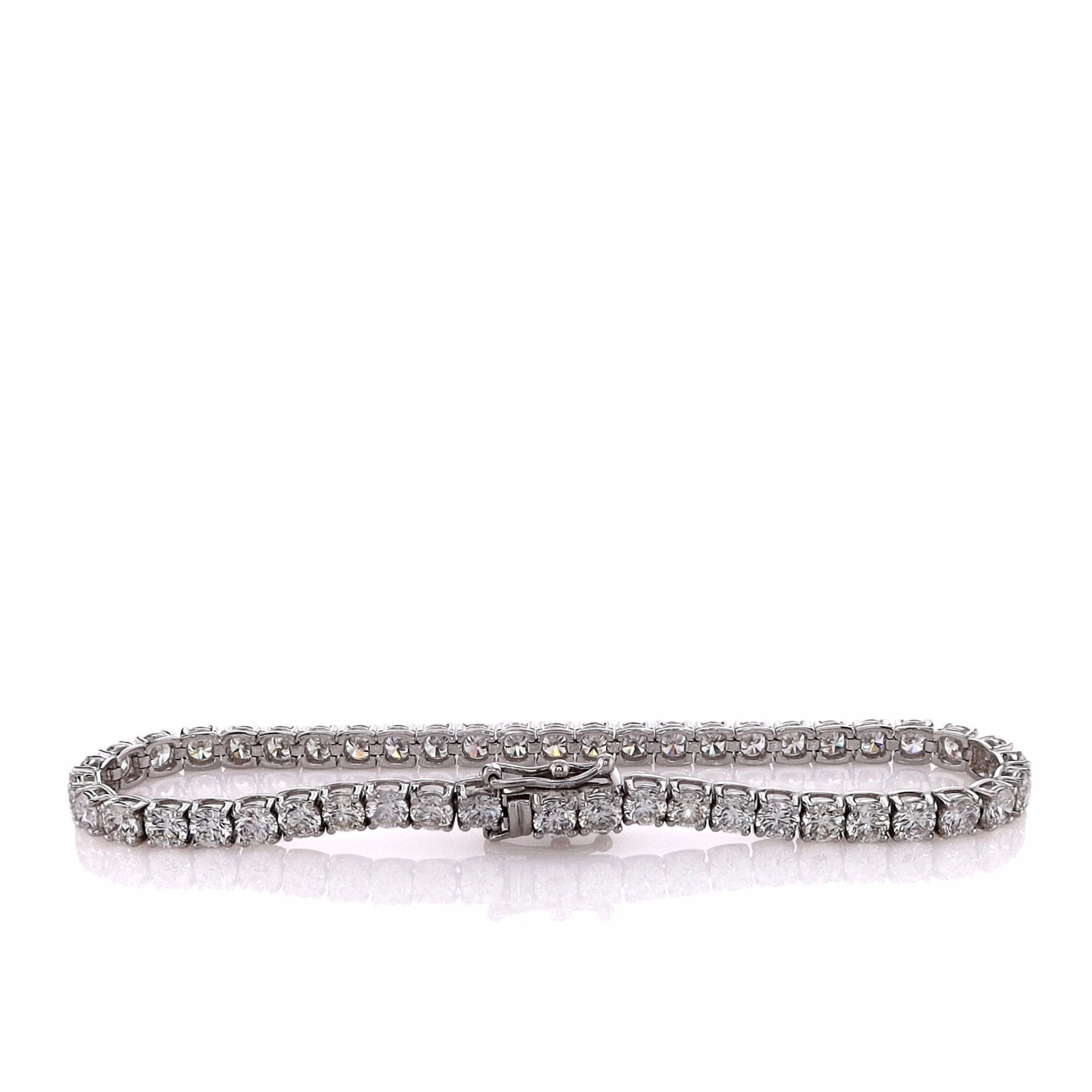 14k White Gold 8.10ct Diamond Tennis Bracelet