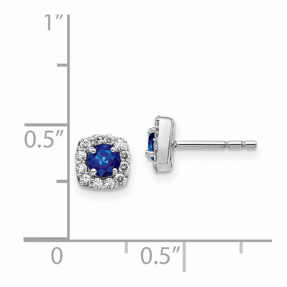 14k White Gold Diamond & Sapphire Earrings