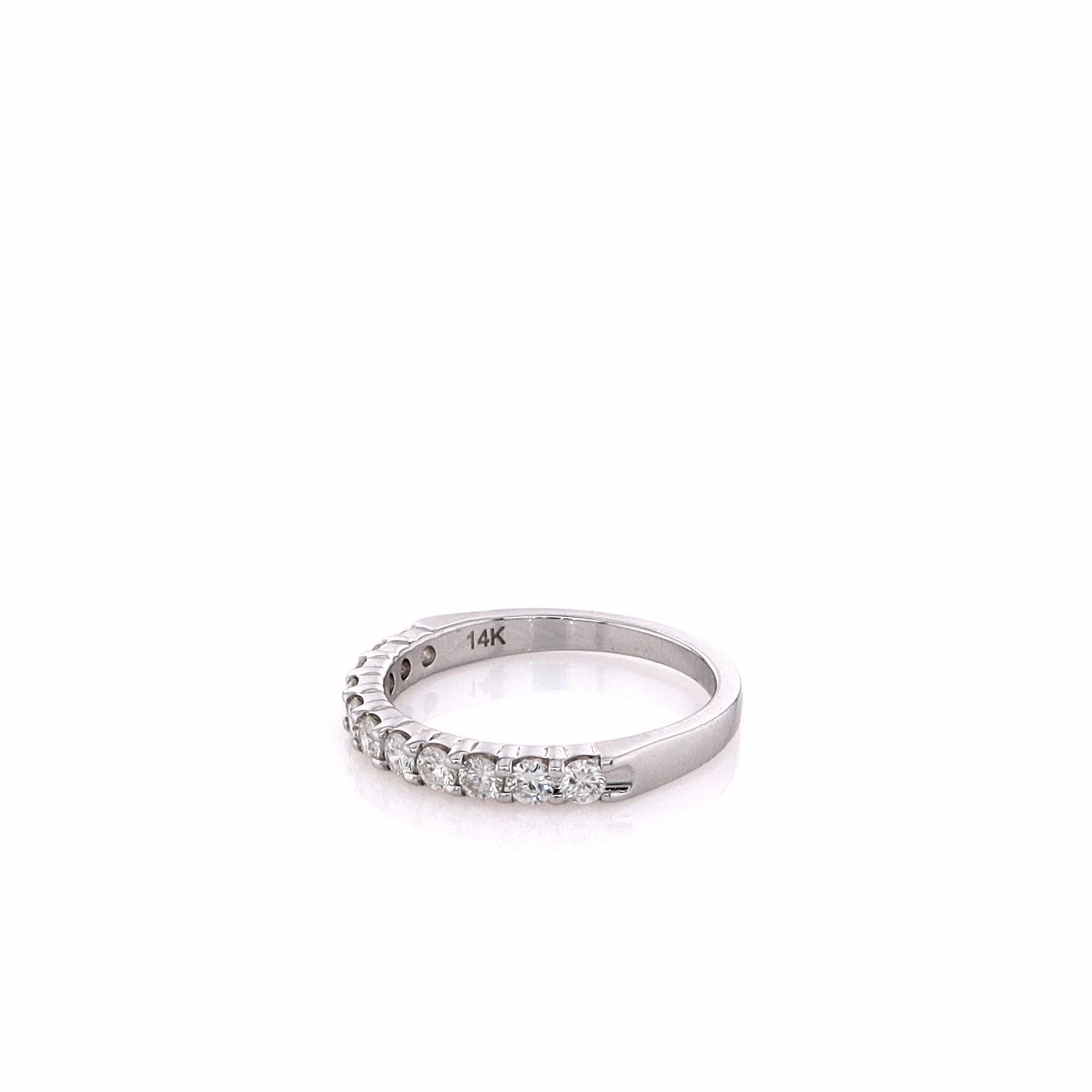 14k White Gold Diamond Wedding Band