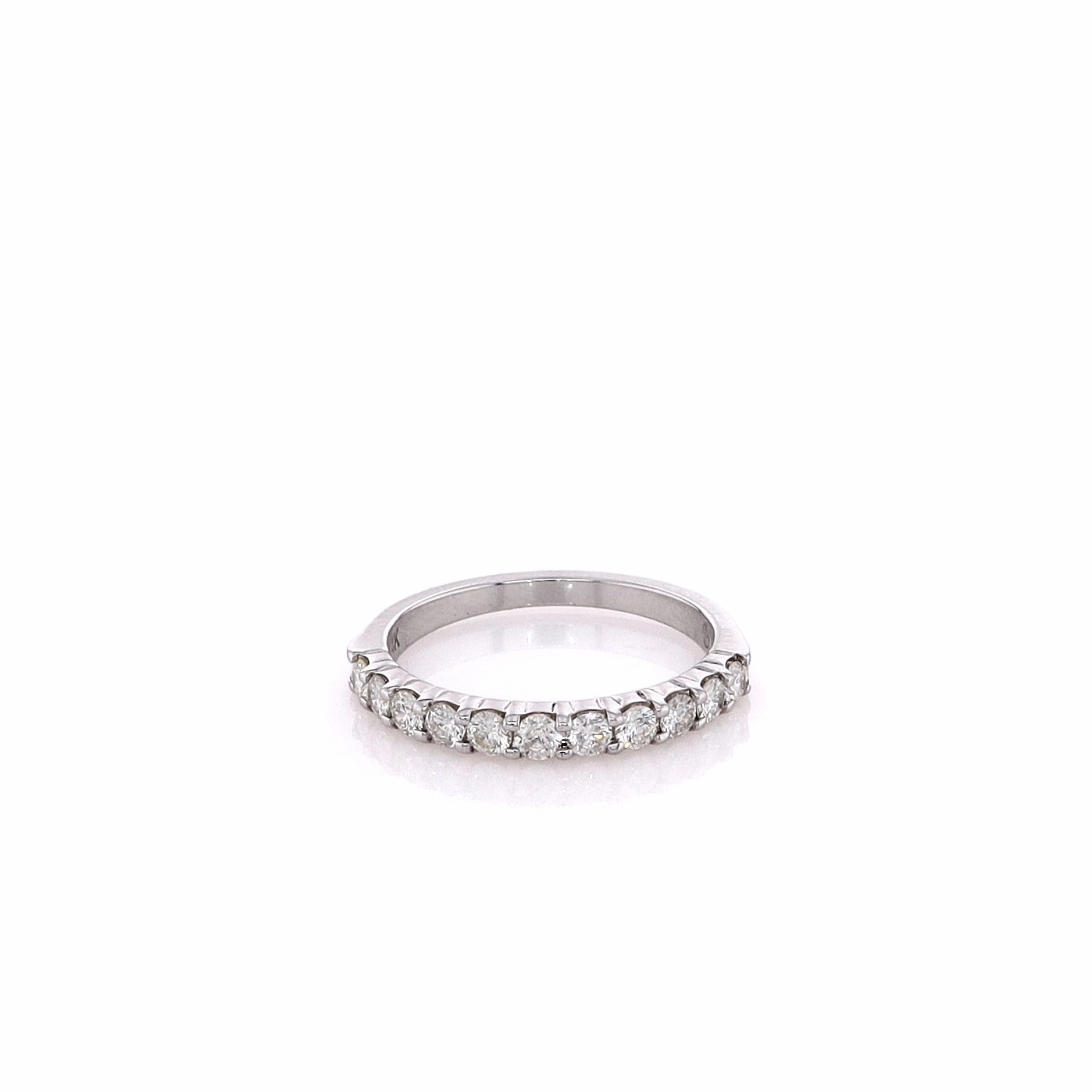 14k White Gold Diamond Wedding Band