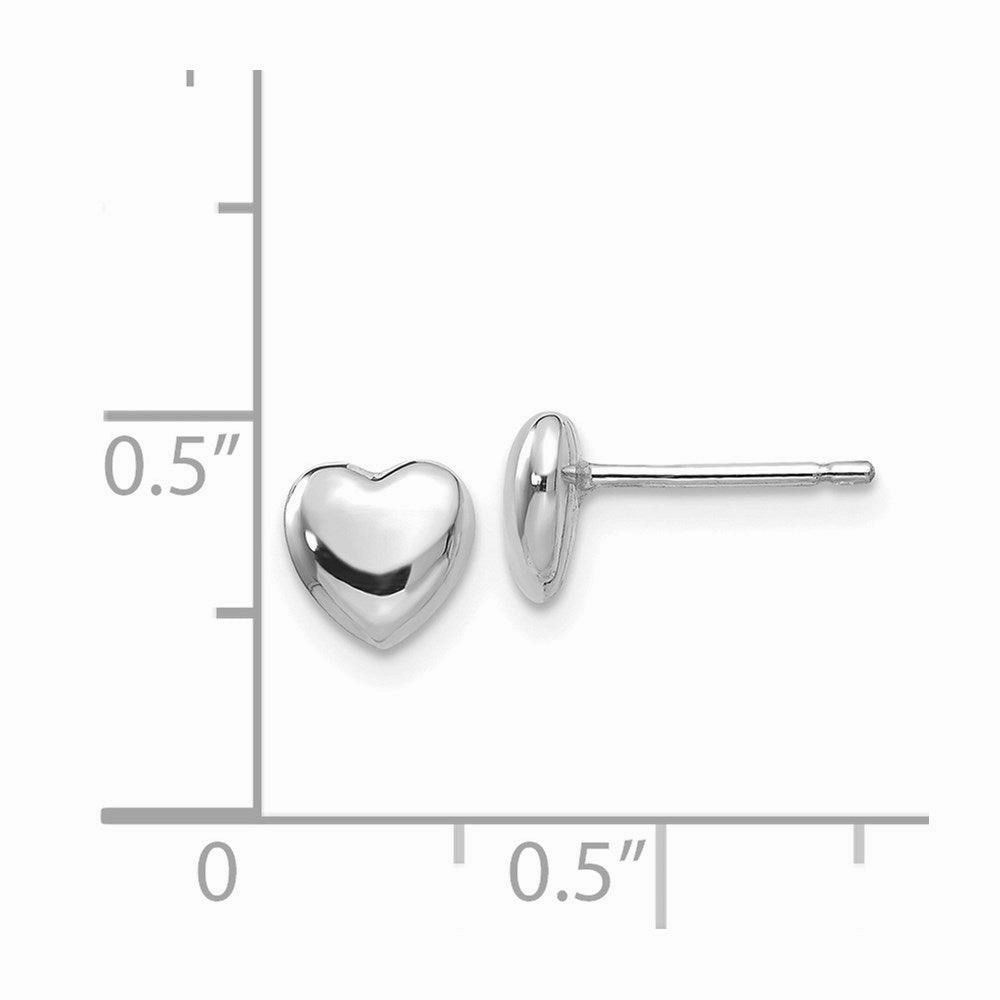 14k White Gold Heart Earrings