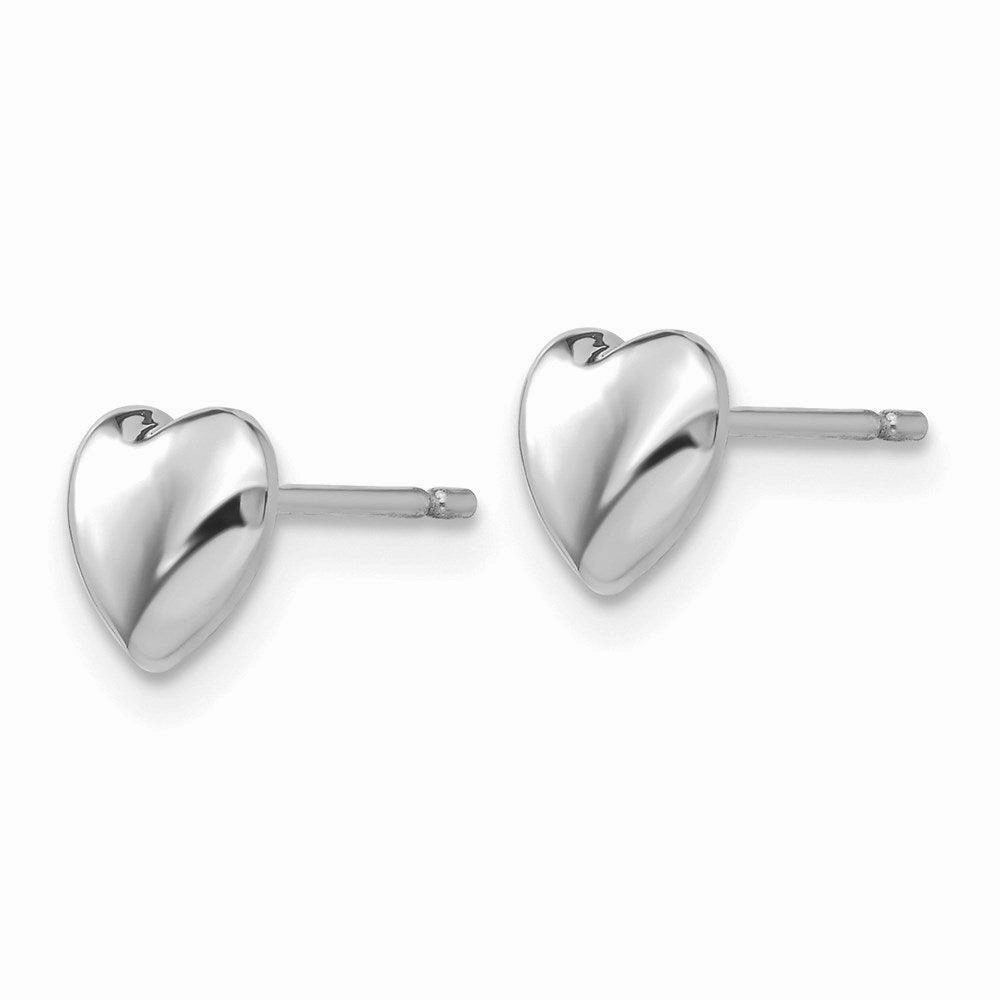 14k White Gold Heart Earrings