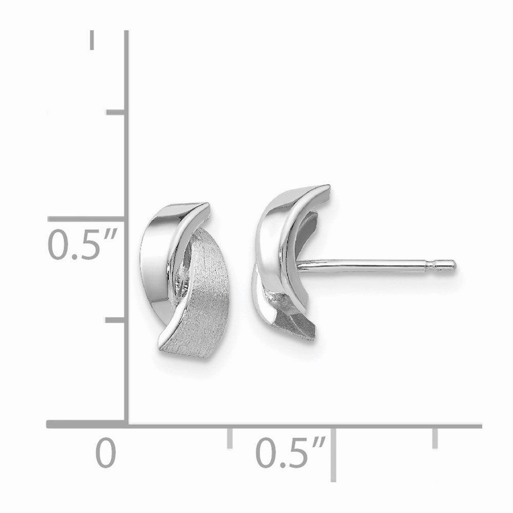 14k White Gold Polished & Satin Fancy Post Earrings