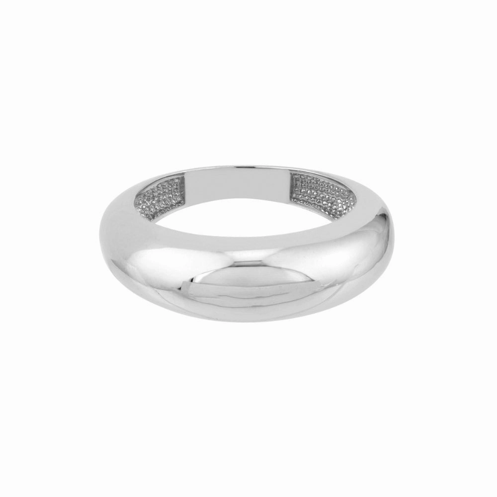 14k White Gold Wide Domed Ring