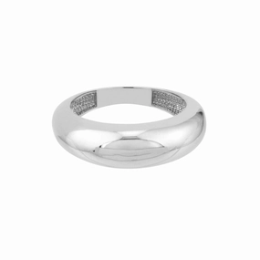 14k White Gold Wide Domed Ring
