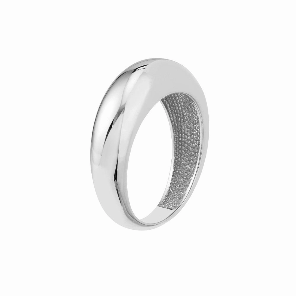 14k White Gold Wide Domed Ring