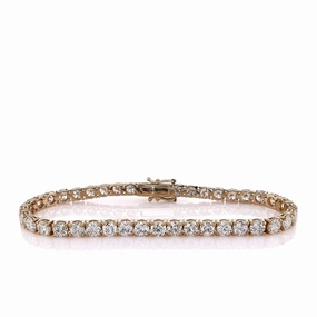 14k Yellow Gold 10.73ct Diamond Tennis Bracelet