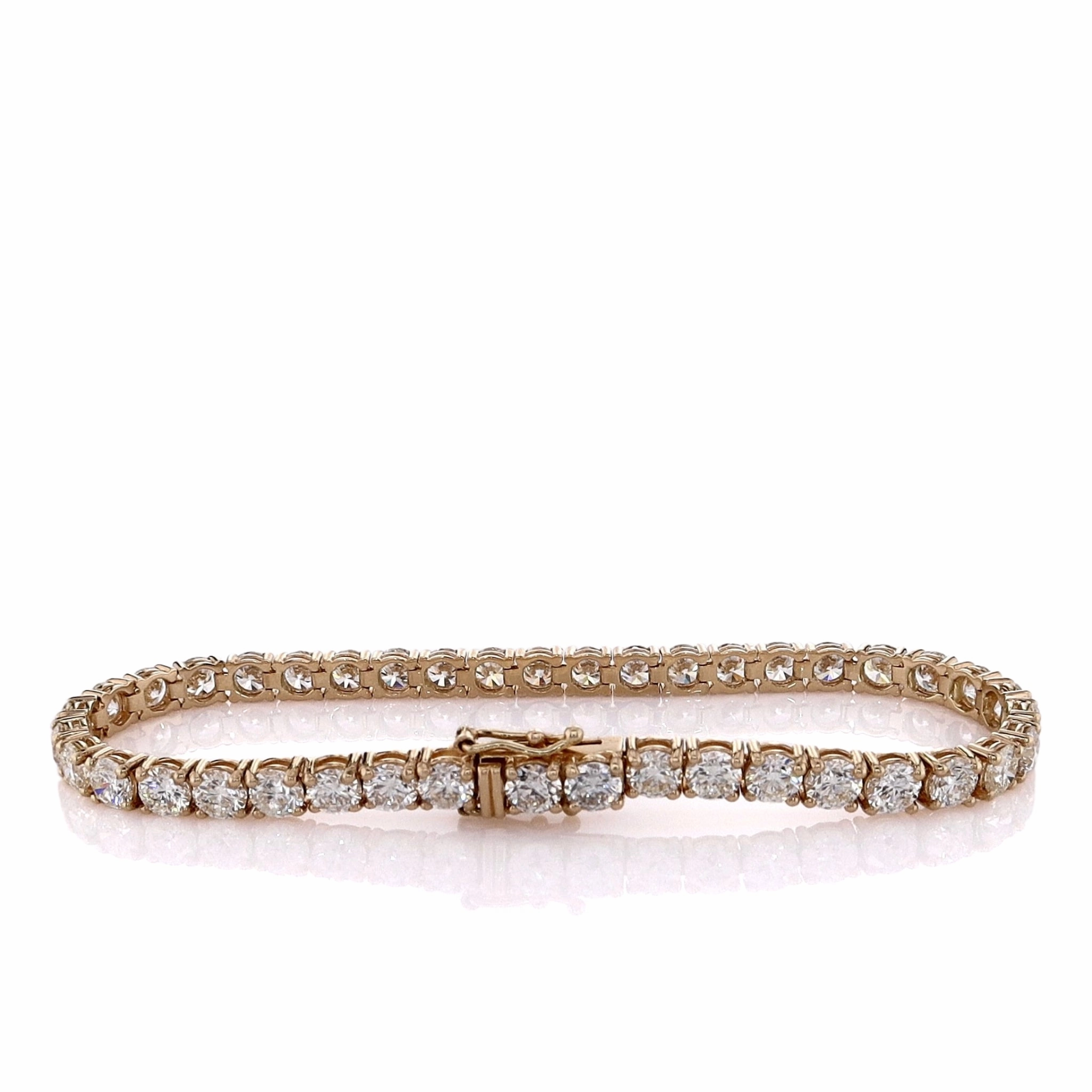 14k Yellow Gold 10.73ct Diamond Tennis Bracelet