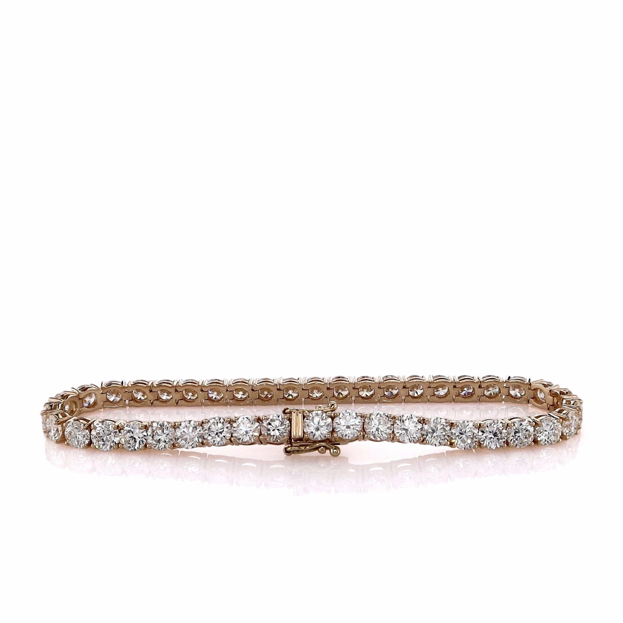 14k Yellow Gold 12.90ct Diamond Tennis Bracelet