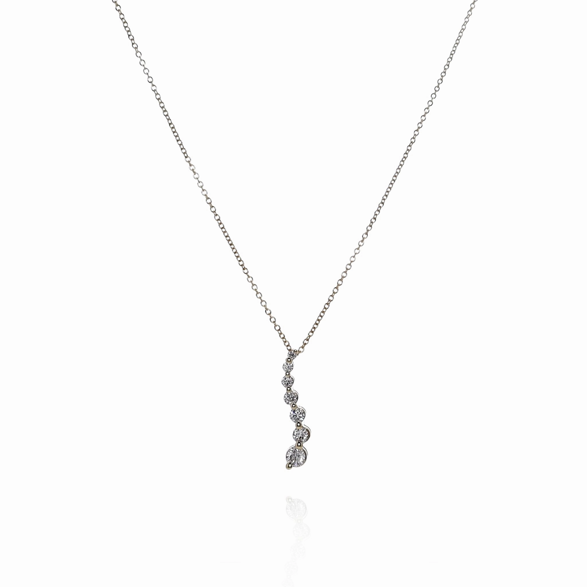 14k Yellow Gold 18" 0.50-0.59ct "S" Style Journey Pendant Necklace