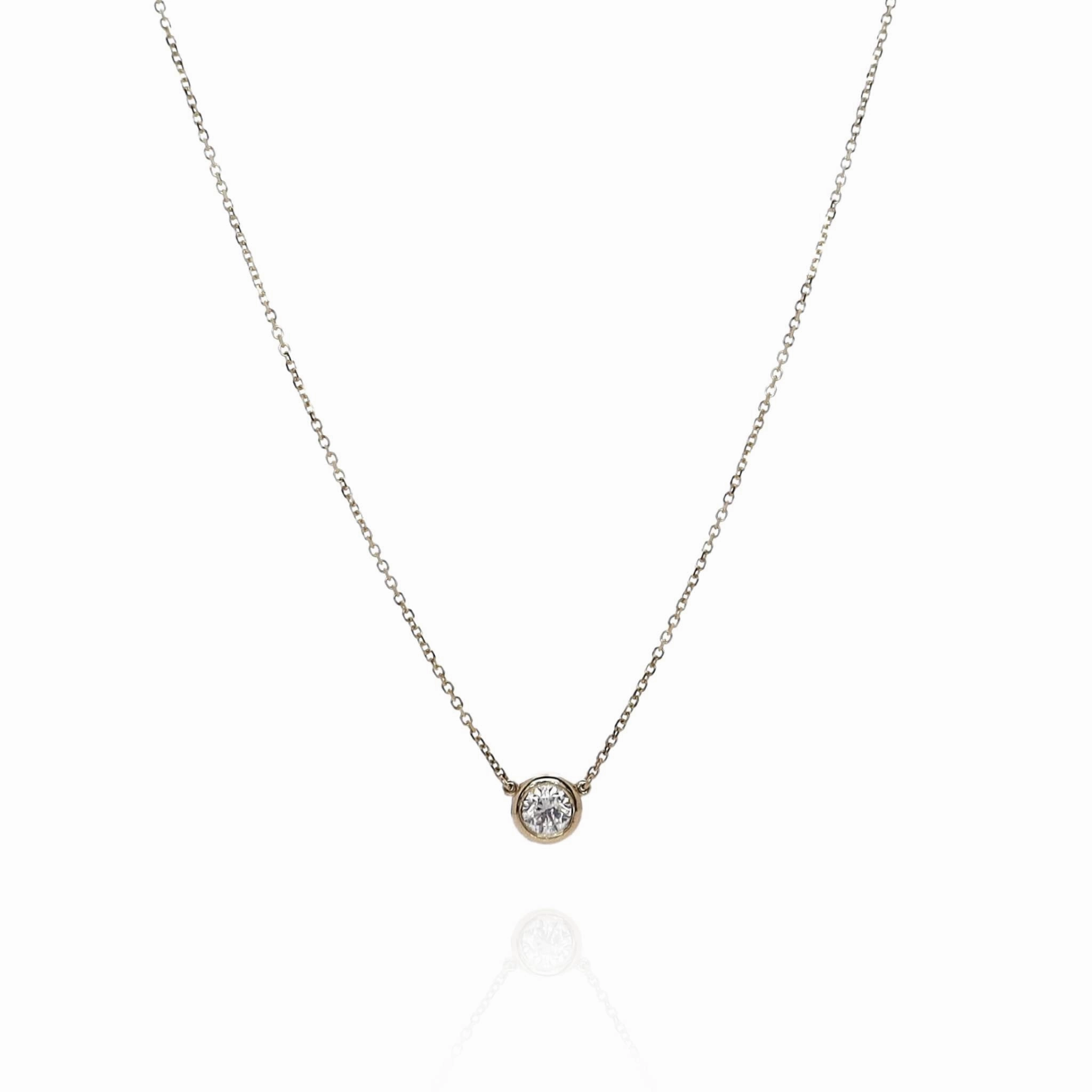 14k Yellow Gold 18" Diamond Solitaire Pendant
