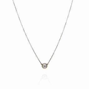14k Yellow Gold 18" Diamond Solitaire Pendant