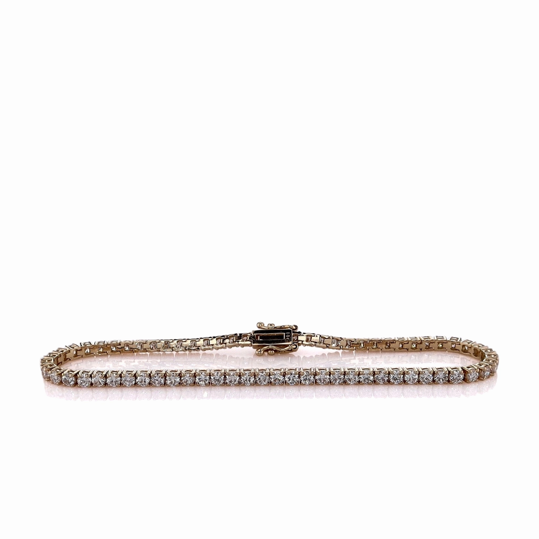 14k Yellow Gold 3.45ct Diamond Tennis Bracelet