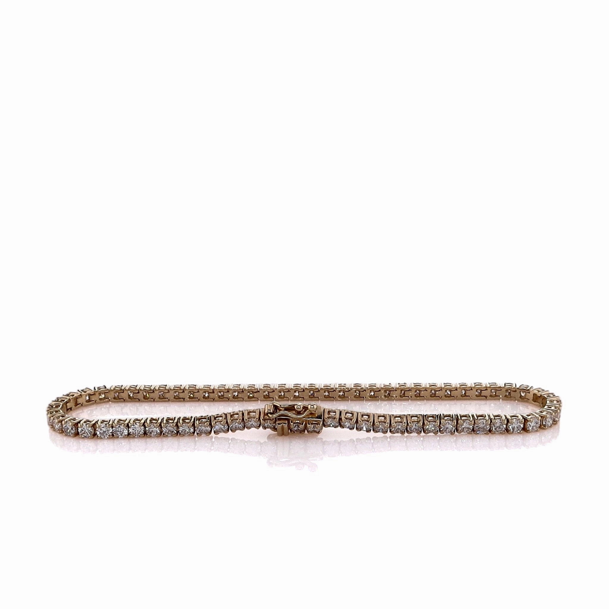 14k Yellow Gold 3.45ct Diamond Tennis Bracelet