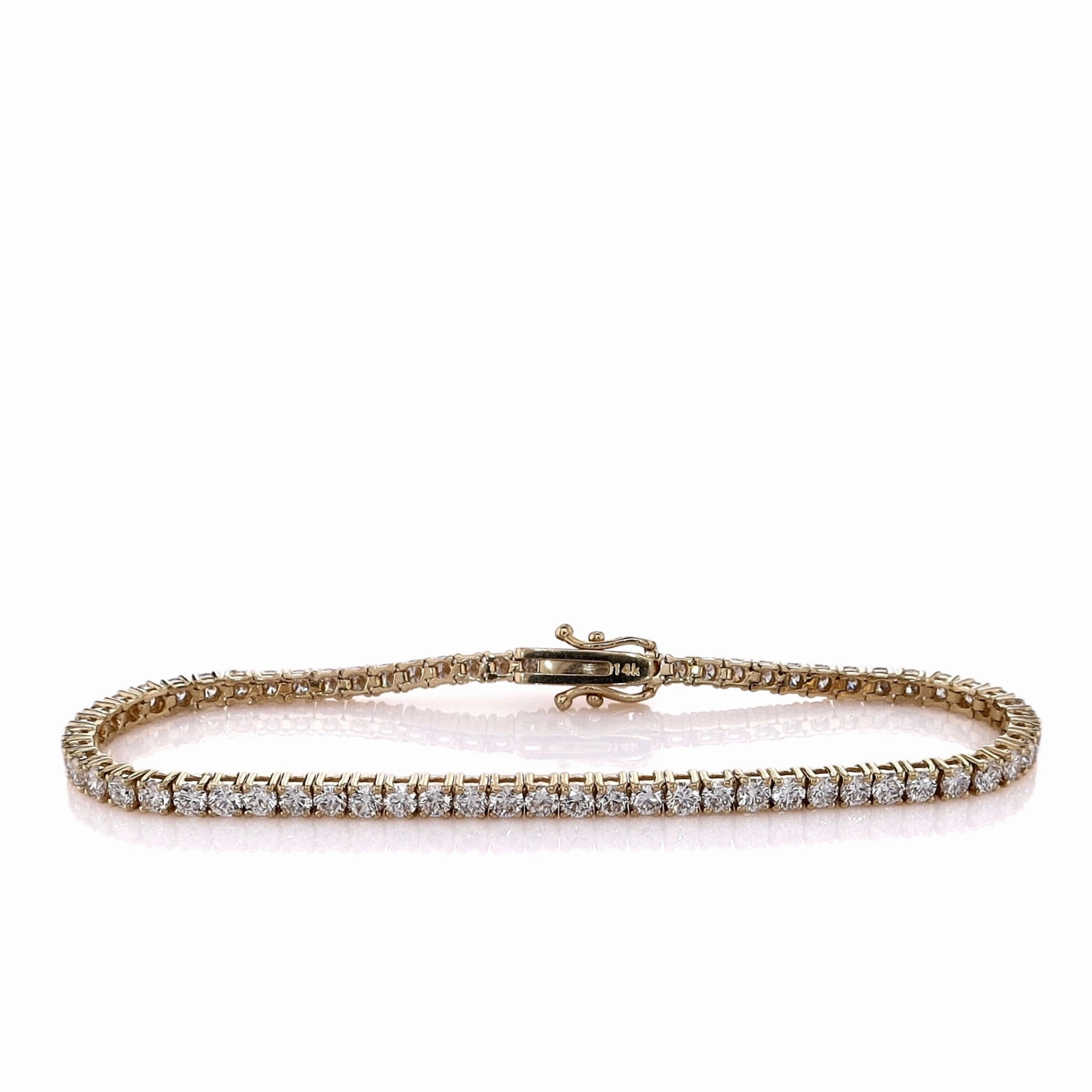 14k Yellow Gold 4.34ct Diamond Tennis Bracelet