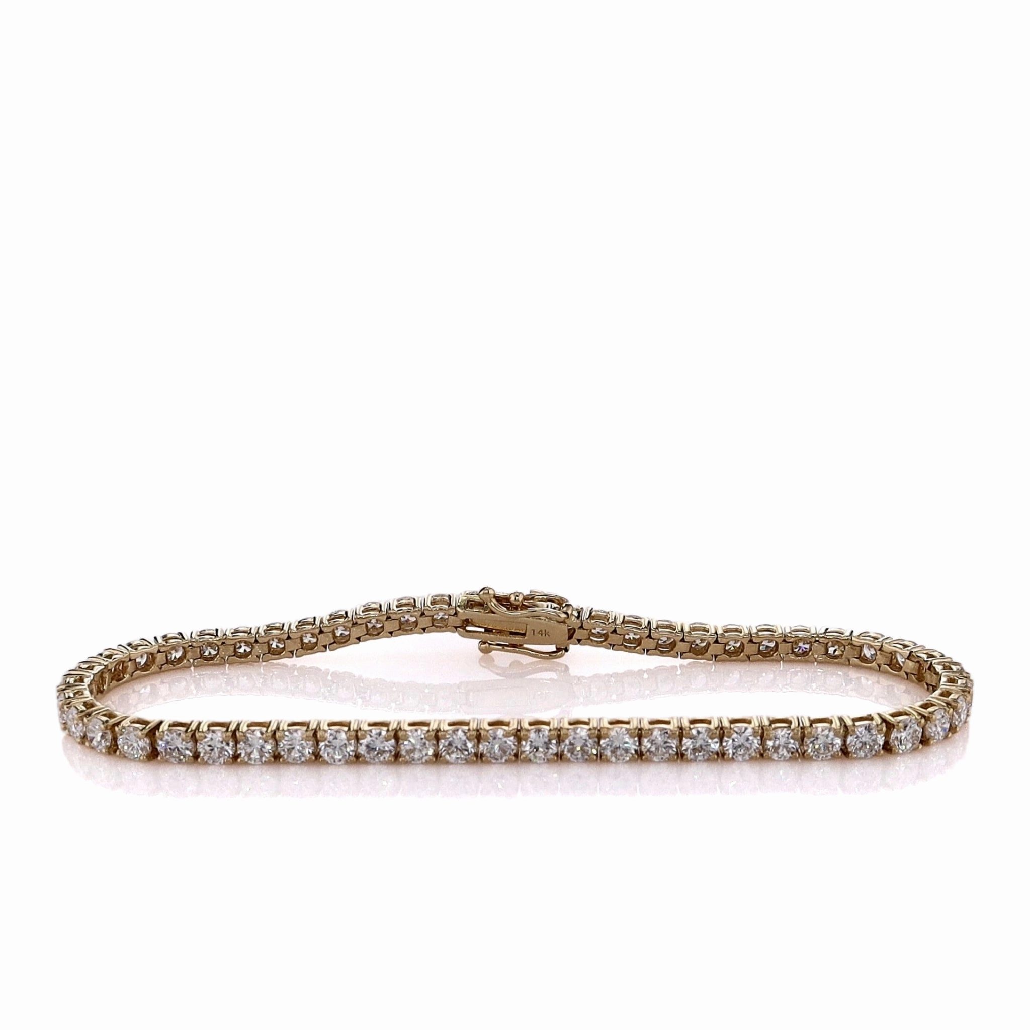 14k Yellow Gold 5.88ct Diamond Tennis Bracelet
