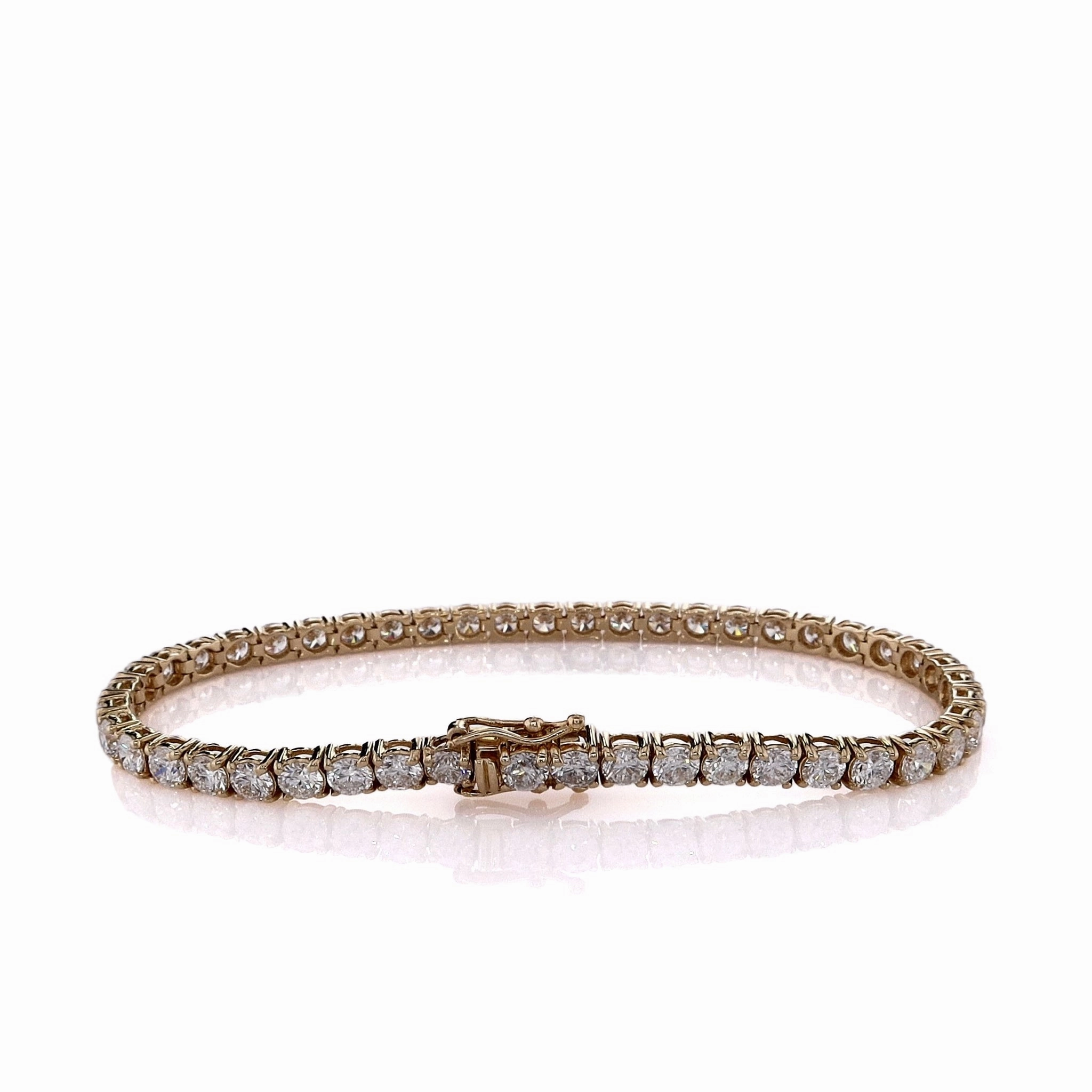 14k Yellow Gold 7.54ct Diamond Tennis Bracelet