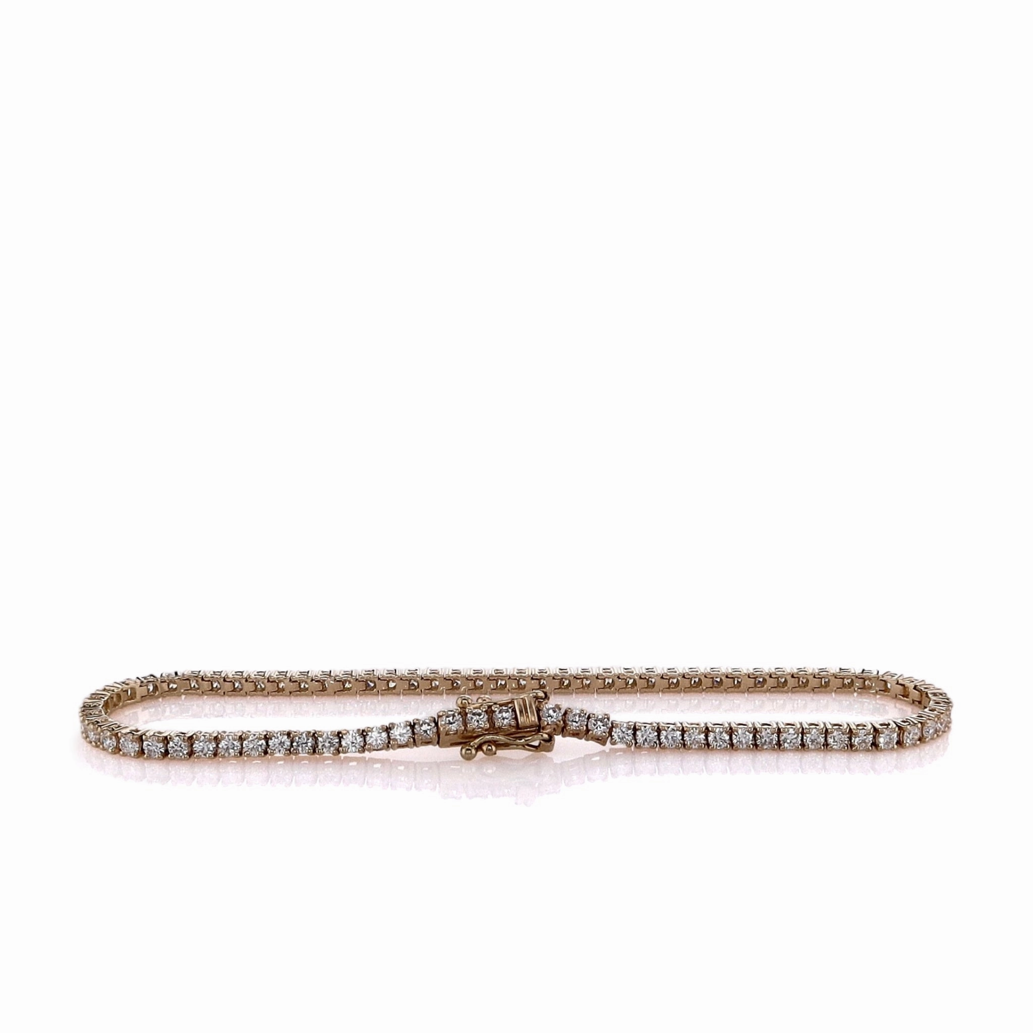 14k Yellow Gold 7" 2.35ct Diamond Tennis Bracelet