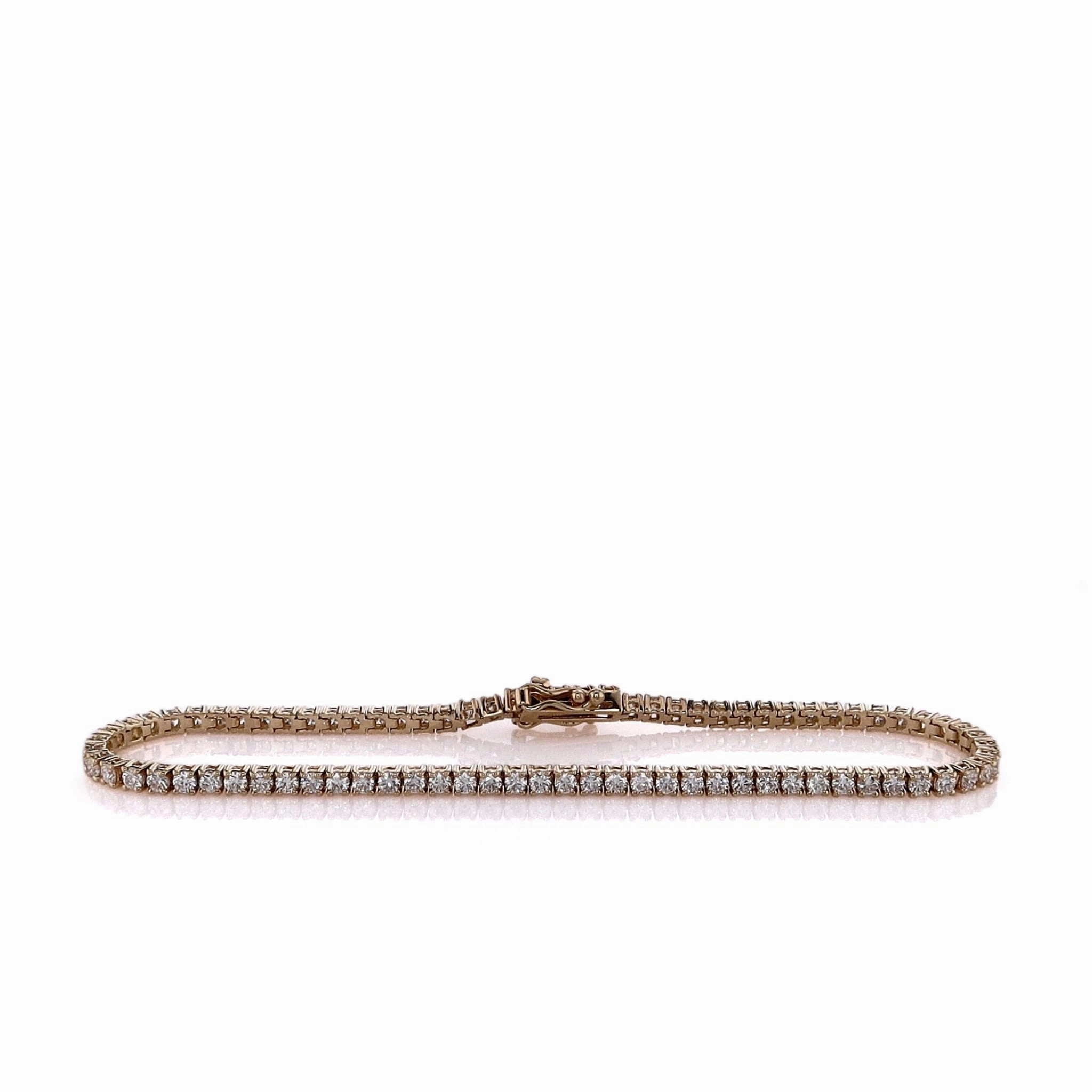 14k Yellow Gold 7" 2.35ct Diamond Tennis Bracelet
