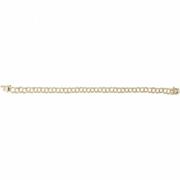 14K Yellow Gold Double Link Charm Bracelet