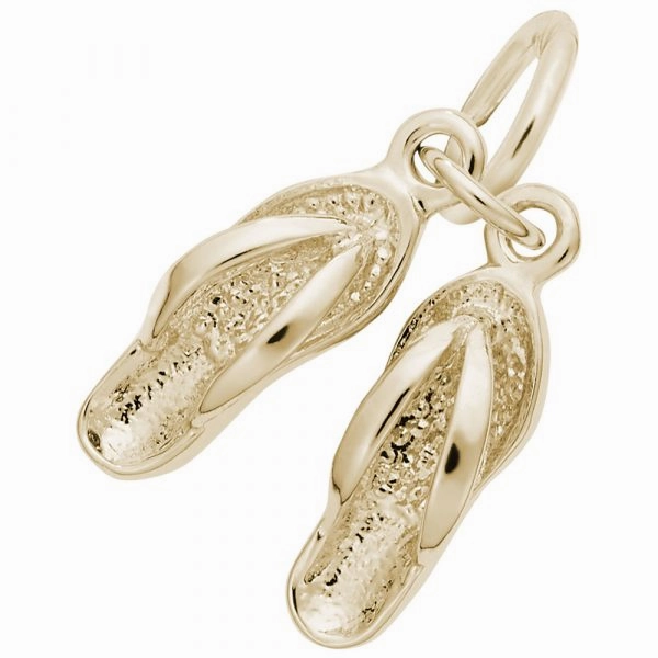 14K Yellow Gold Flip Flop Charm