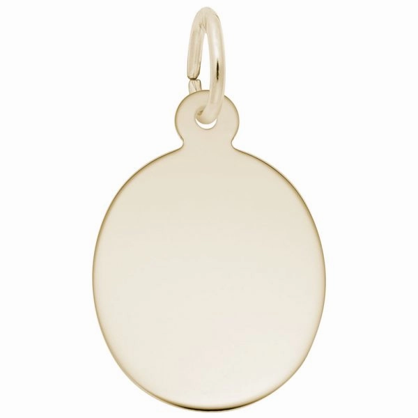 14k Yellow Gold Oval Disc Charm