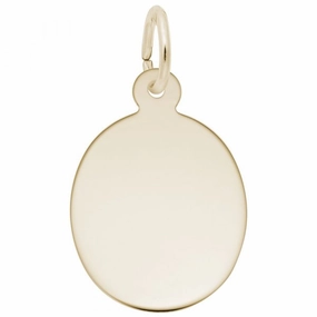 14k Yellow Gold Oval Disc Charm