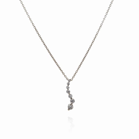 14k Yellow Gold "S" Shape Diamond Journey Pendant