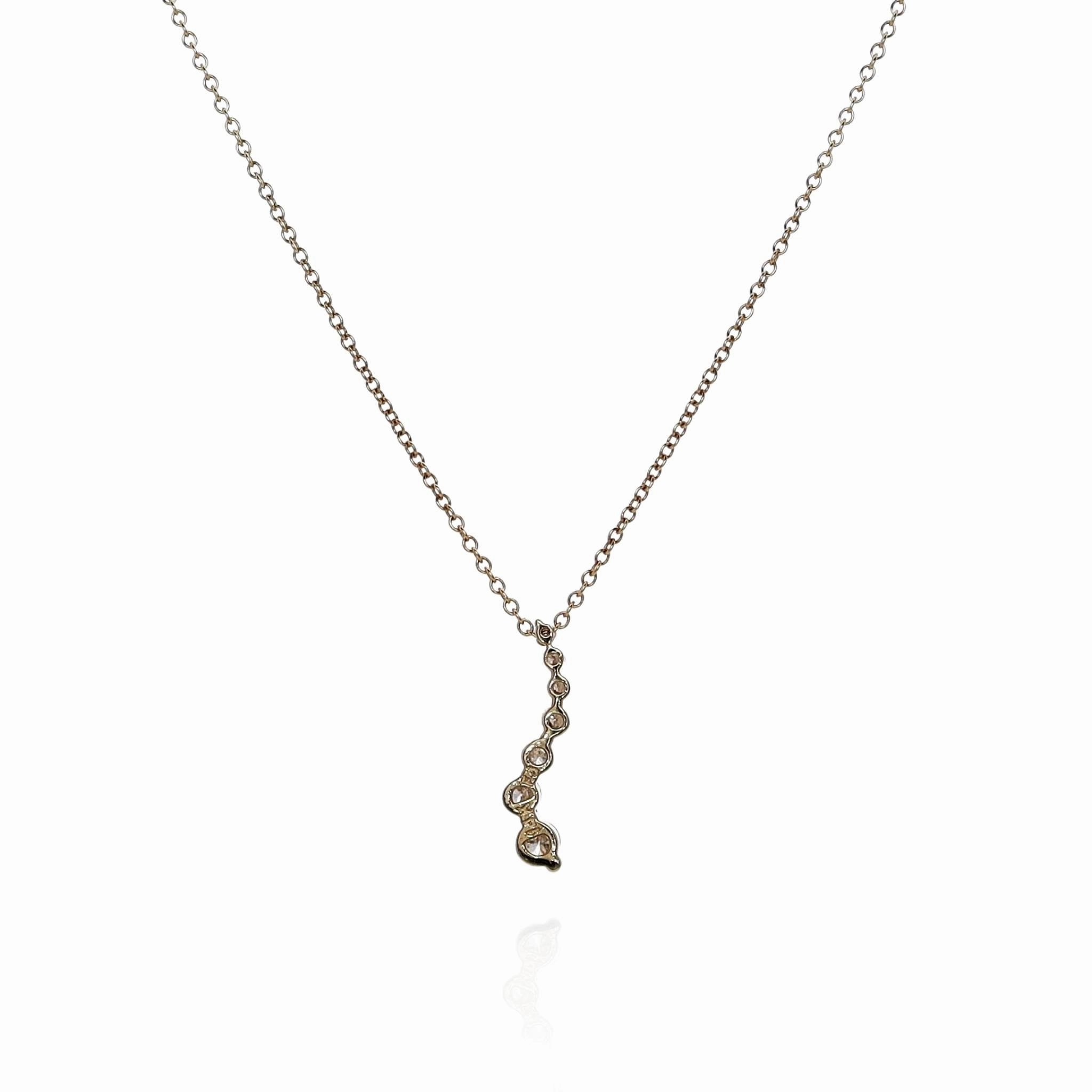 14k Yellow Gold "S" Shape Diamond Journey Pendant