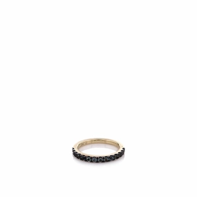 14k Yellow Gold Round Alexandrite Half-Way Stacking Band