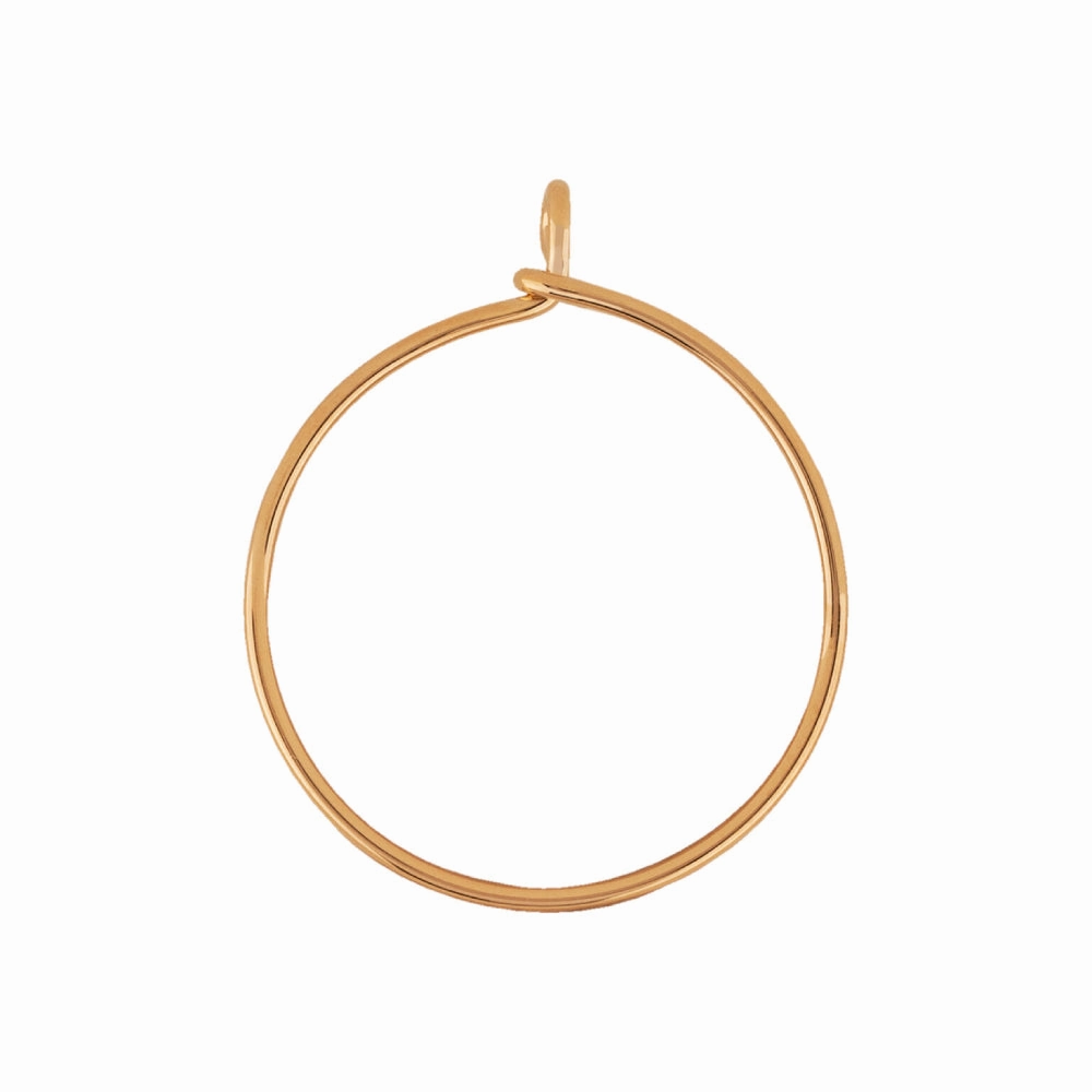 14k Yellow Gold Round Charm Holder