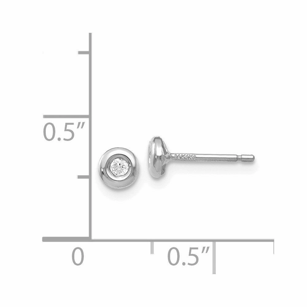 14kwg & Rhodium Polished CZ Earrings