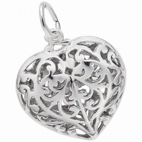 14W Filigree Heart Charm
