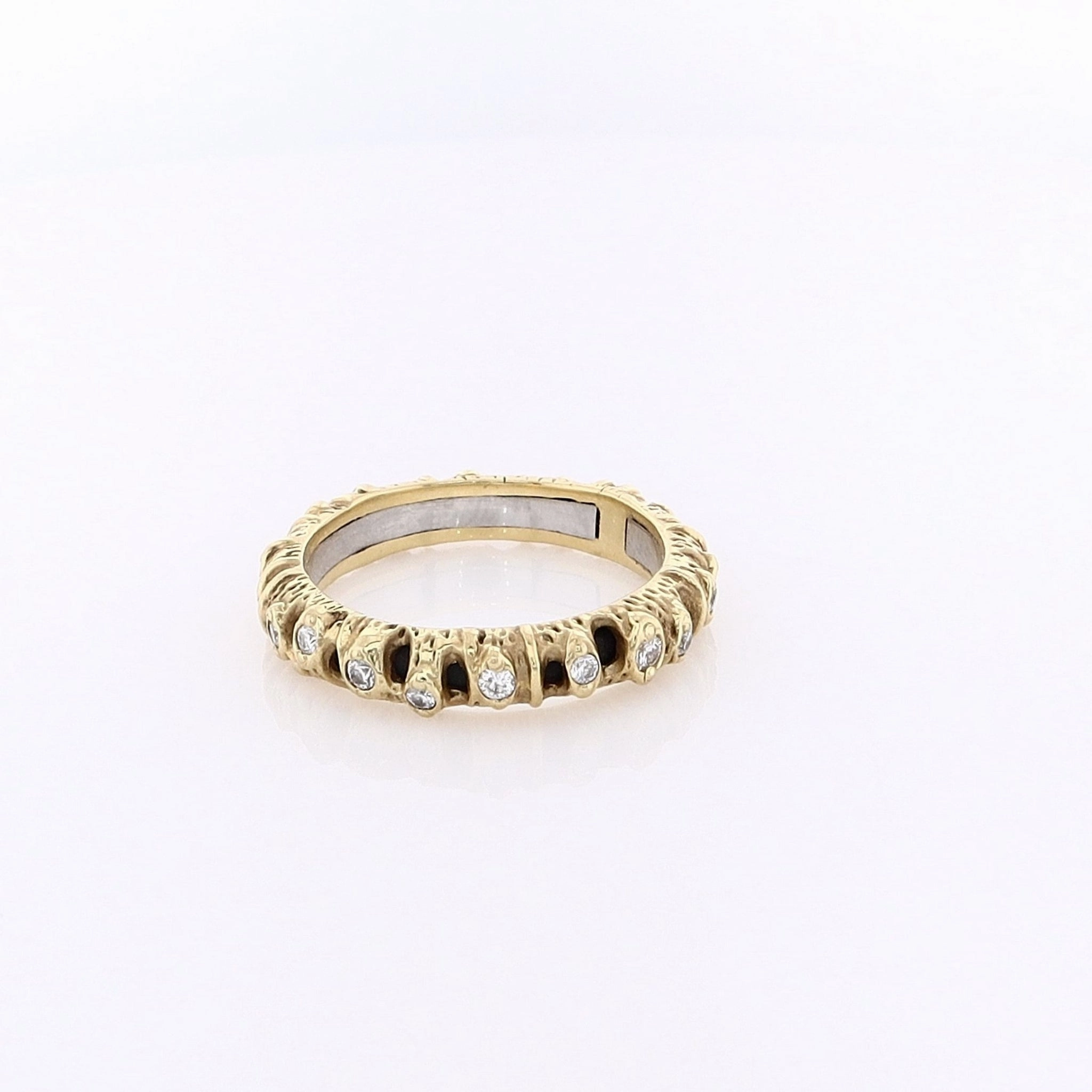 18 Karat Yellow Gold and Cobalt Layered  Diamond Eternity Band