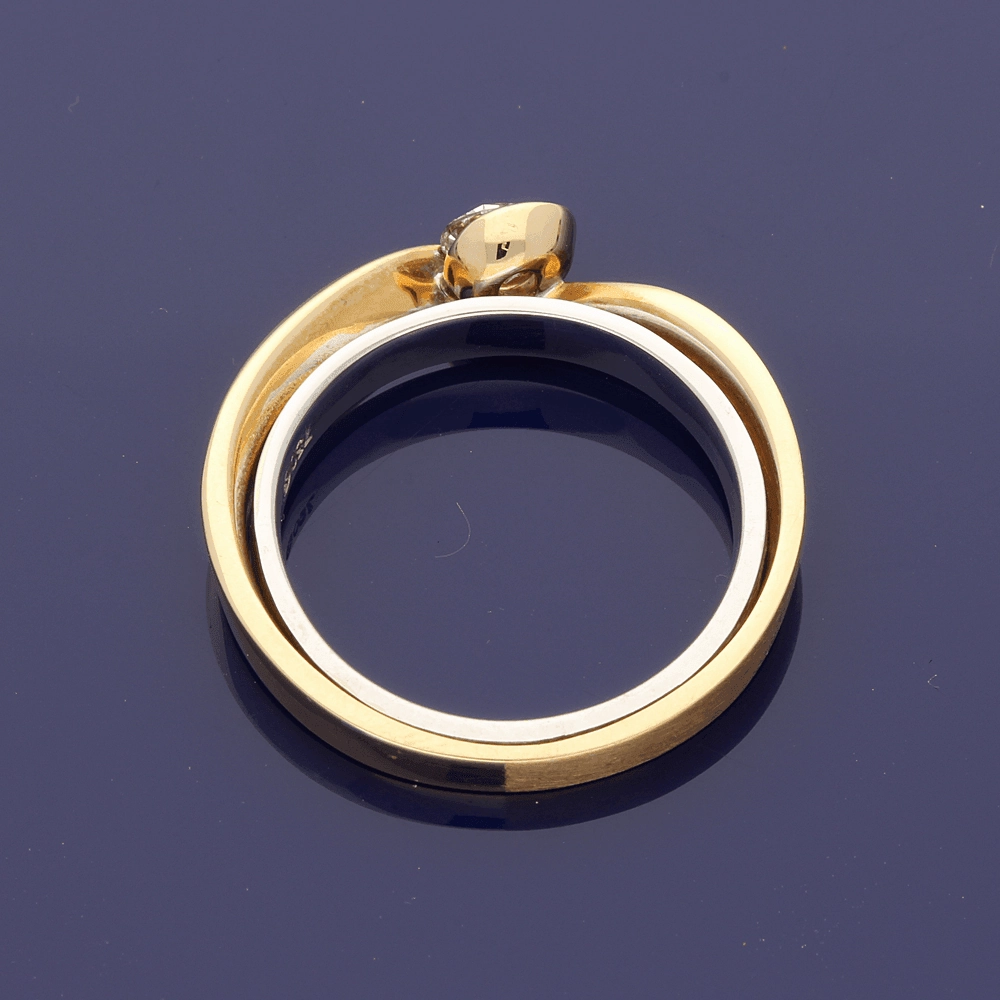 18ct Rose & White Gold Contemporary 0.32ct Certificated Diamond Ring