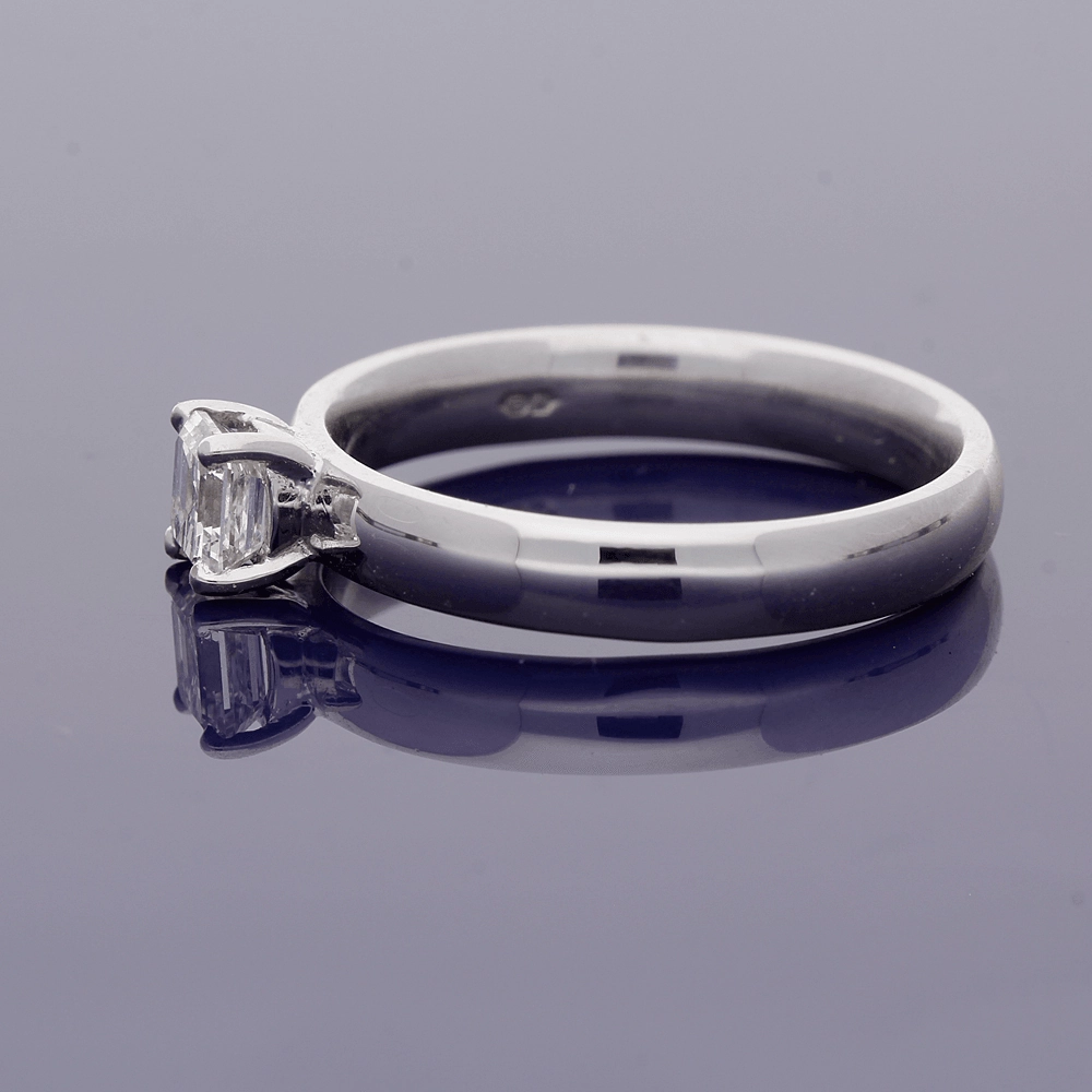18ct White Gold 0.49ct Asscher Cut Diamond Solitaire Ring