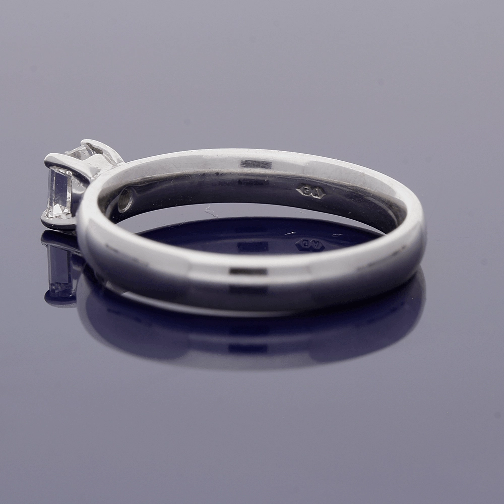 18ct White Gold 0.49ct Asscher Cut Diamond Solitaire Ring